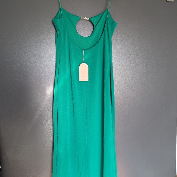 Ariya Emerald Green Dress-MIDI Keyhole Size XL MESHKI NTW - Picture 9 of 9